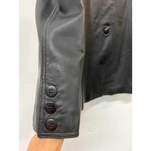 Wanessa Ftireis Black Blazer Vintage Long Soft Leather Jacket - Picture 3 of 10